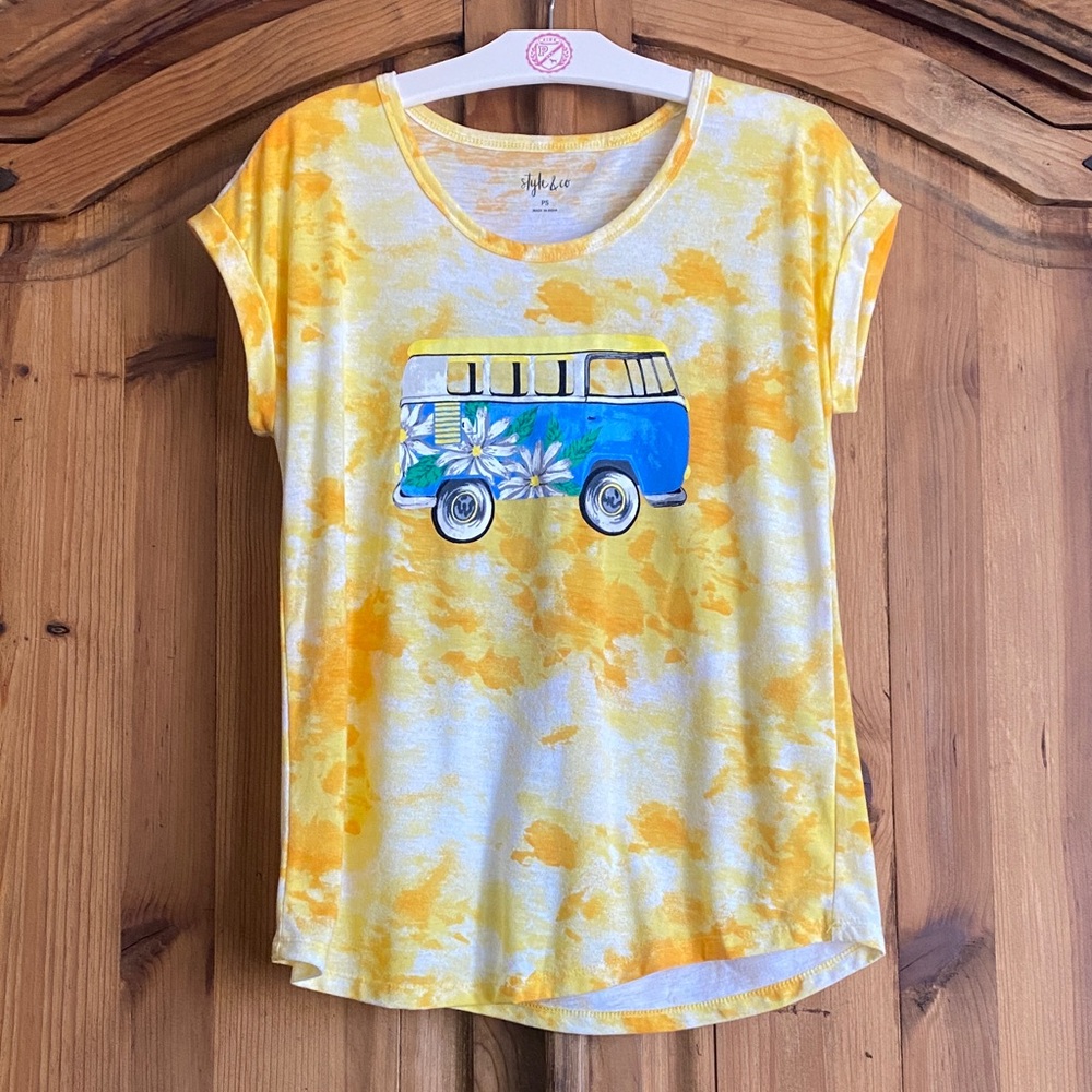 NWOT Style & co Tie-Dye Beach Van Graphic Tee